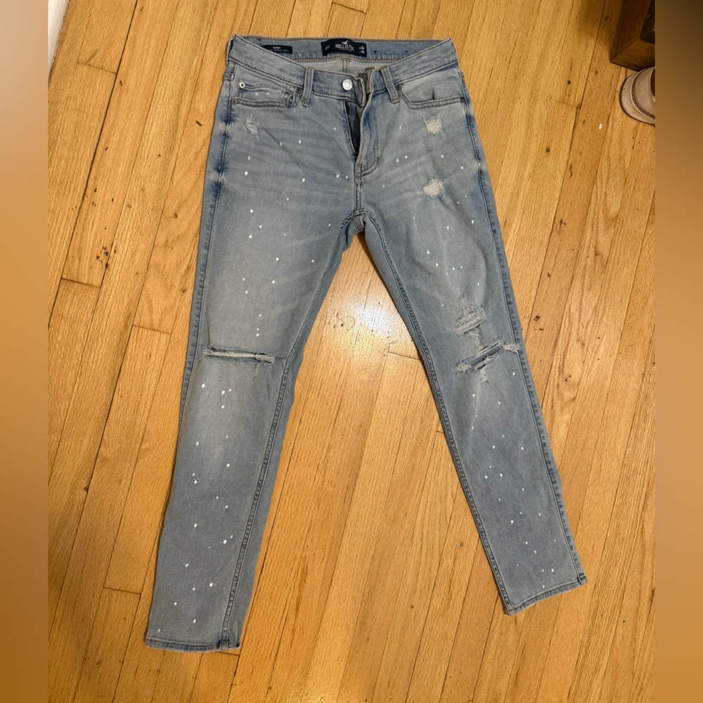 Jeans 30 x 30 Hollister Light Blue Distressed Jeans
